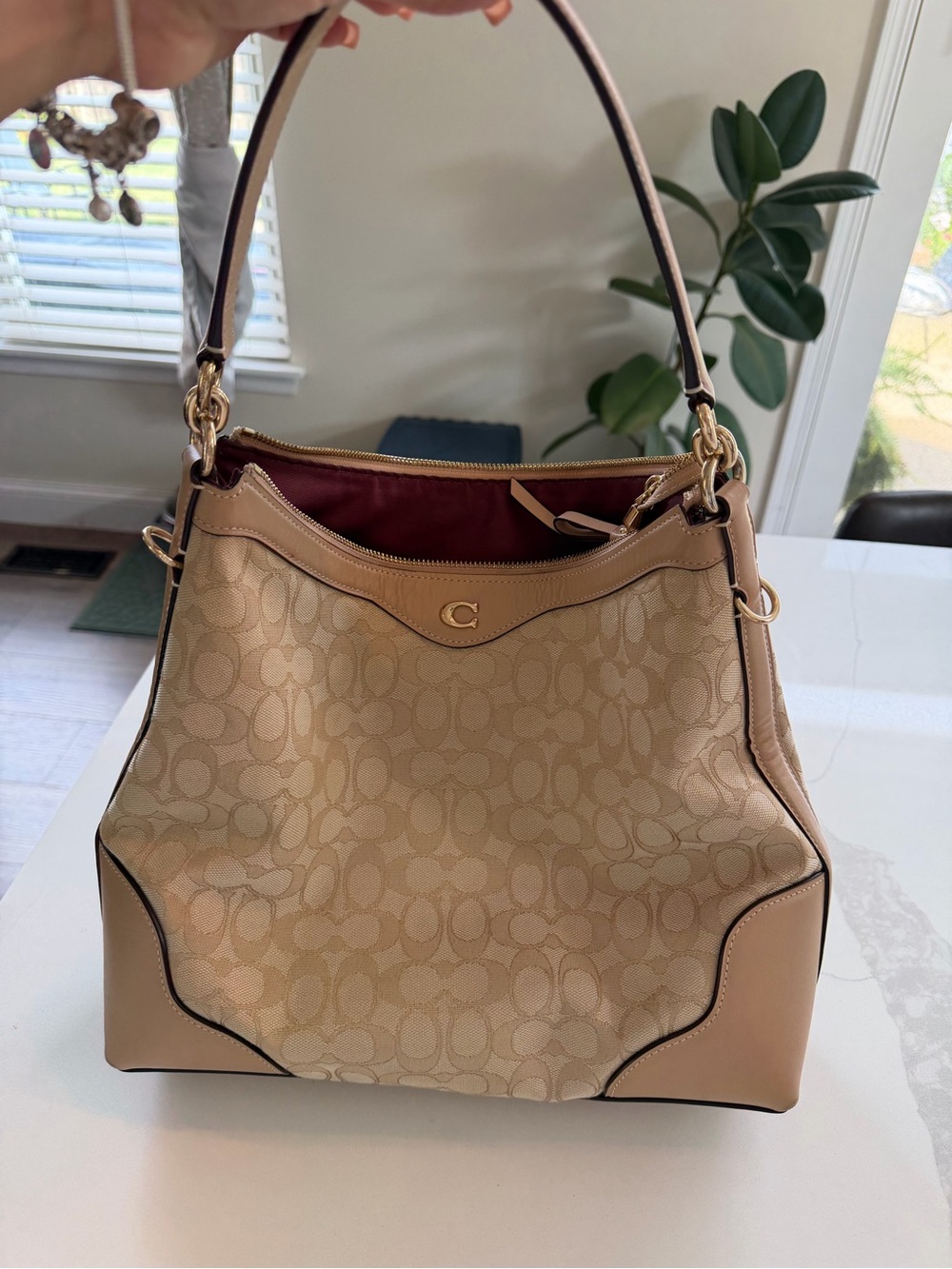 Coach Hobo In Signature Jacquard